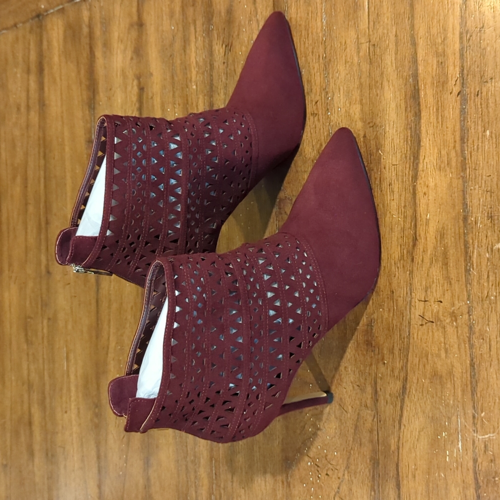 White House Black Market laser cut Faux suede booties sold out!! - Picture 3 of 3